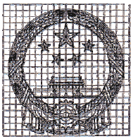 Esboo do Emblema Nacional da Repblica Popular da China em papel quadriculado